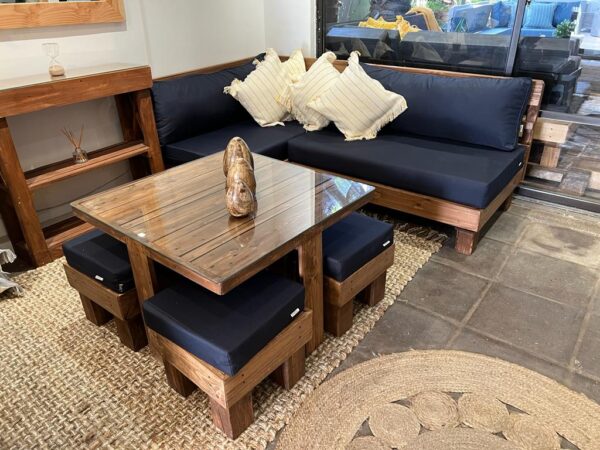 Terraza Sofá + Sofá L + Mesa taburete
