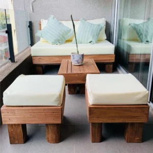 Sofa + 2 Mini Taburetes + Mesa de Centro S