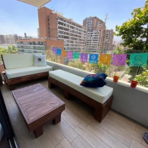 Terraza sillon + banqueta 170 cm + mesa de centro