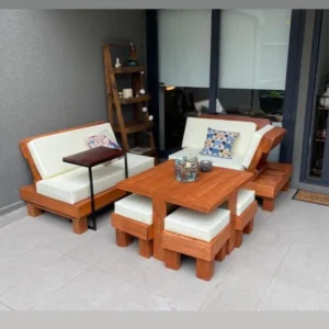 Terraza 1 sillón + 1 sillón L + mesa taburete