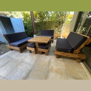 Juego de terraza 3 Sillones + Mesa Taburete